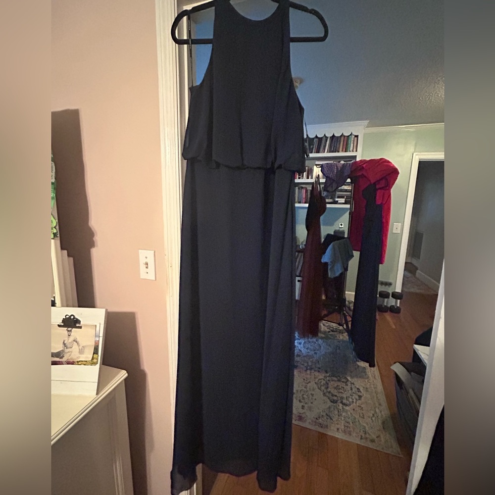 Bill Levkoff Navy Blue Sleeveless Dress